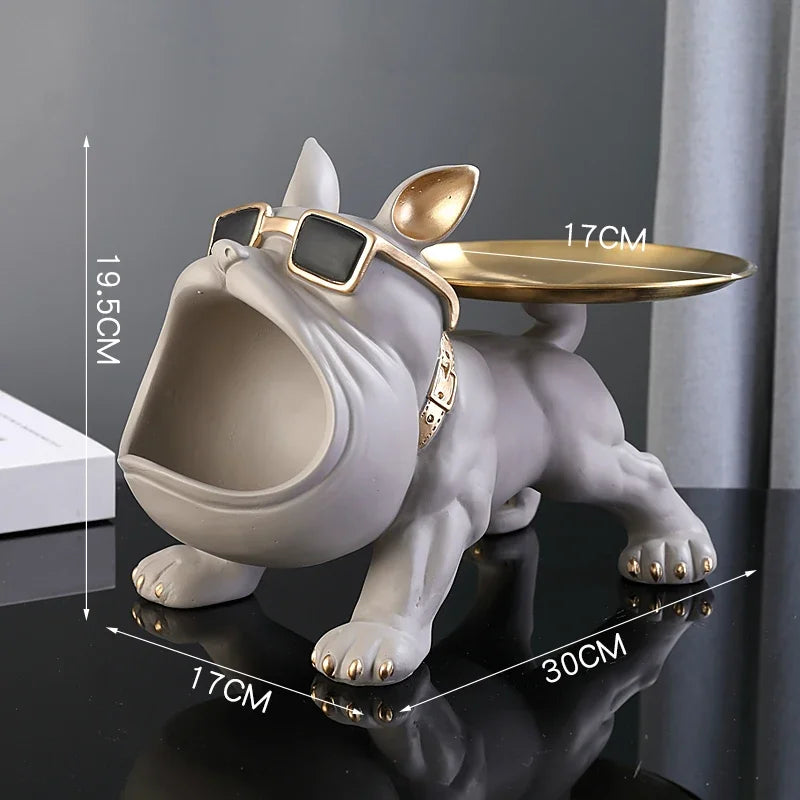 30cm Home Decor Bulldog Figurine Dog Statue Storage Box Animal