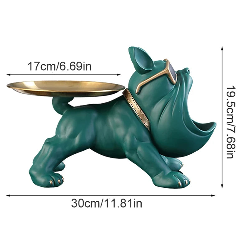 30cm Home Decor Bulldog Figurine Dog Statue Storage Box Animal