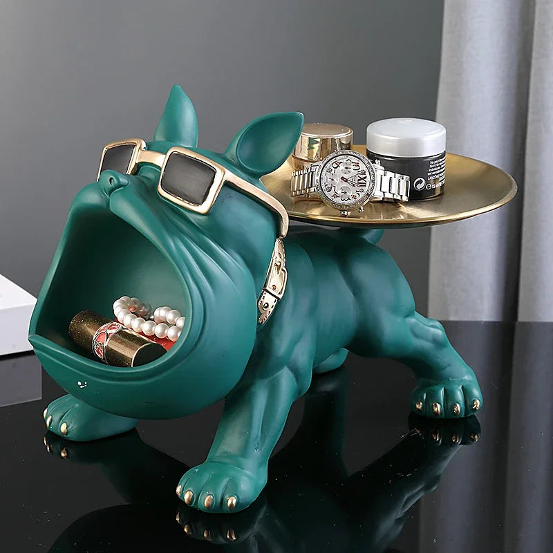 30cm Home Decor Bulldog Figurine Dog Statue Storage Box Animal