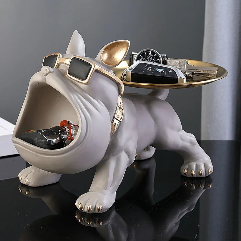 30cm Home Decor Bulldog Figurine Dog Statue Storage Box Animal